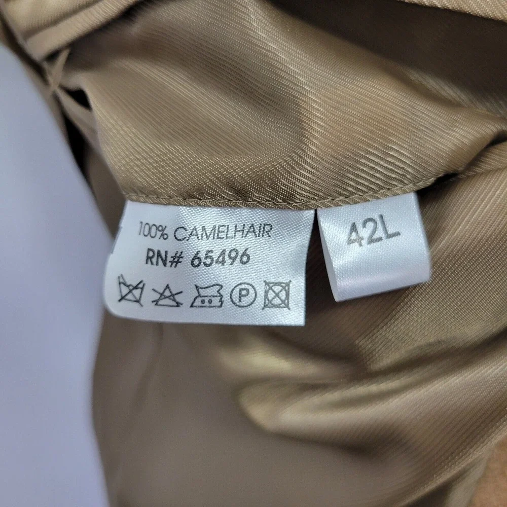 Eagle Men's‎ Sport Coat Blazer Two Button Beige 100% Camel Hair Size 42L NEW